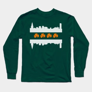 Irish Chicago Skyline Flag Long Sleeve T-Shirt